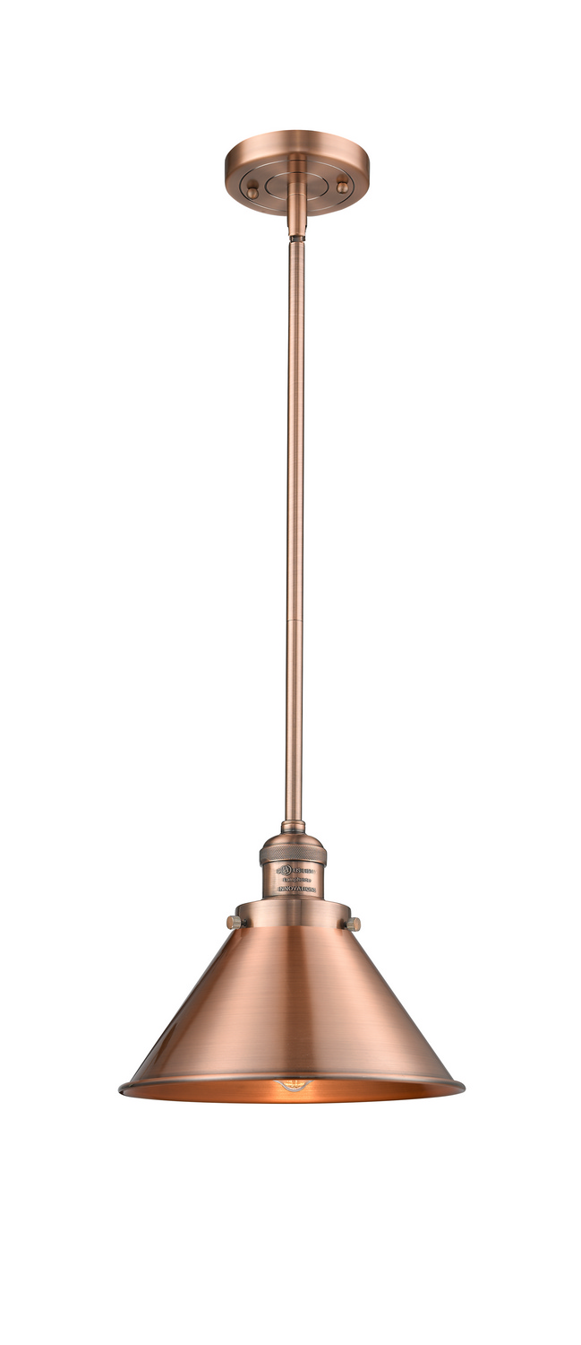 One Light Mini Pendant by Innovations - Franklin Restoration Collection, Antique Copper Finish - 201S-AC-M10-AC