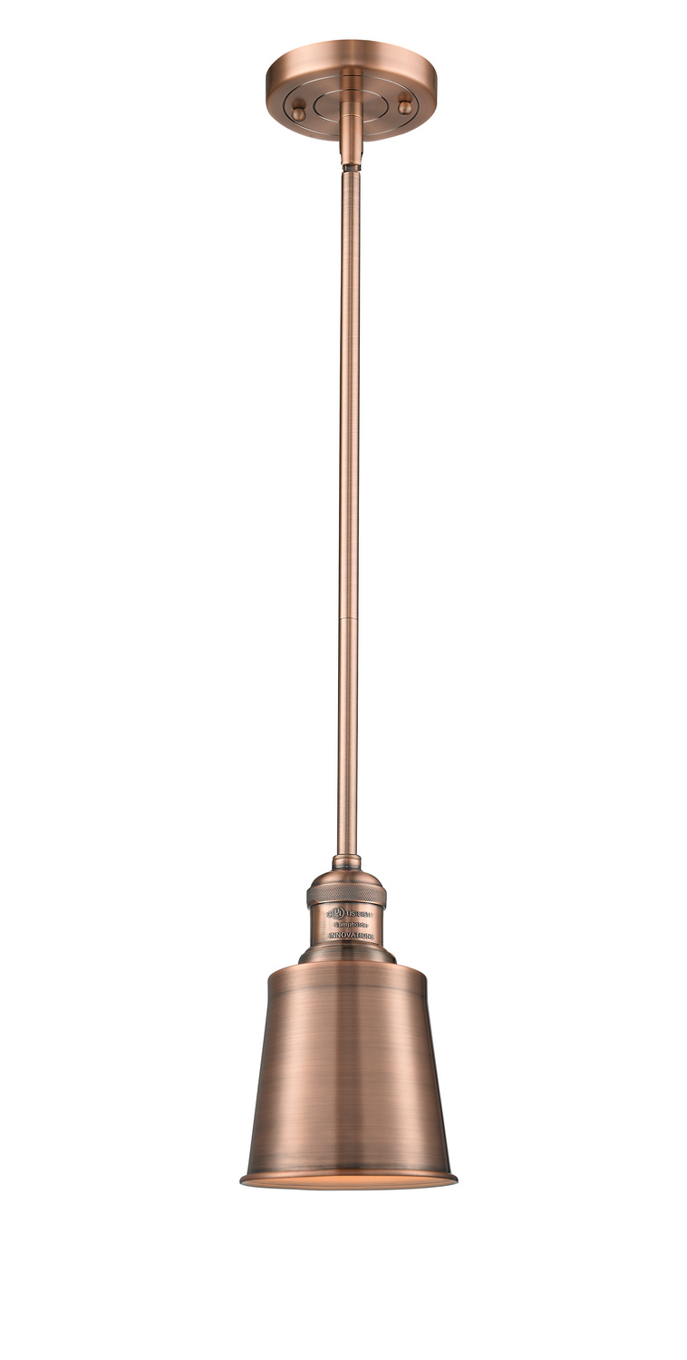 One Light Mini Pendant by Innovations - Franklin Restoration Collection, Antique Copper Finish - 201S-AC-M9-AC