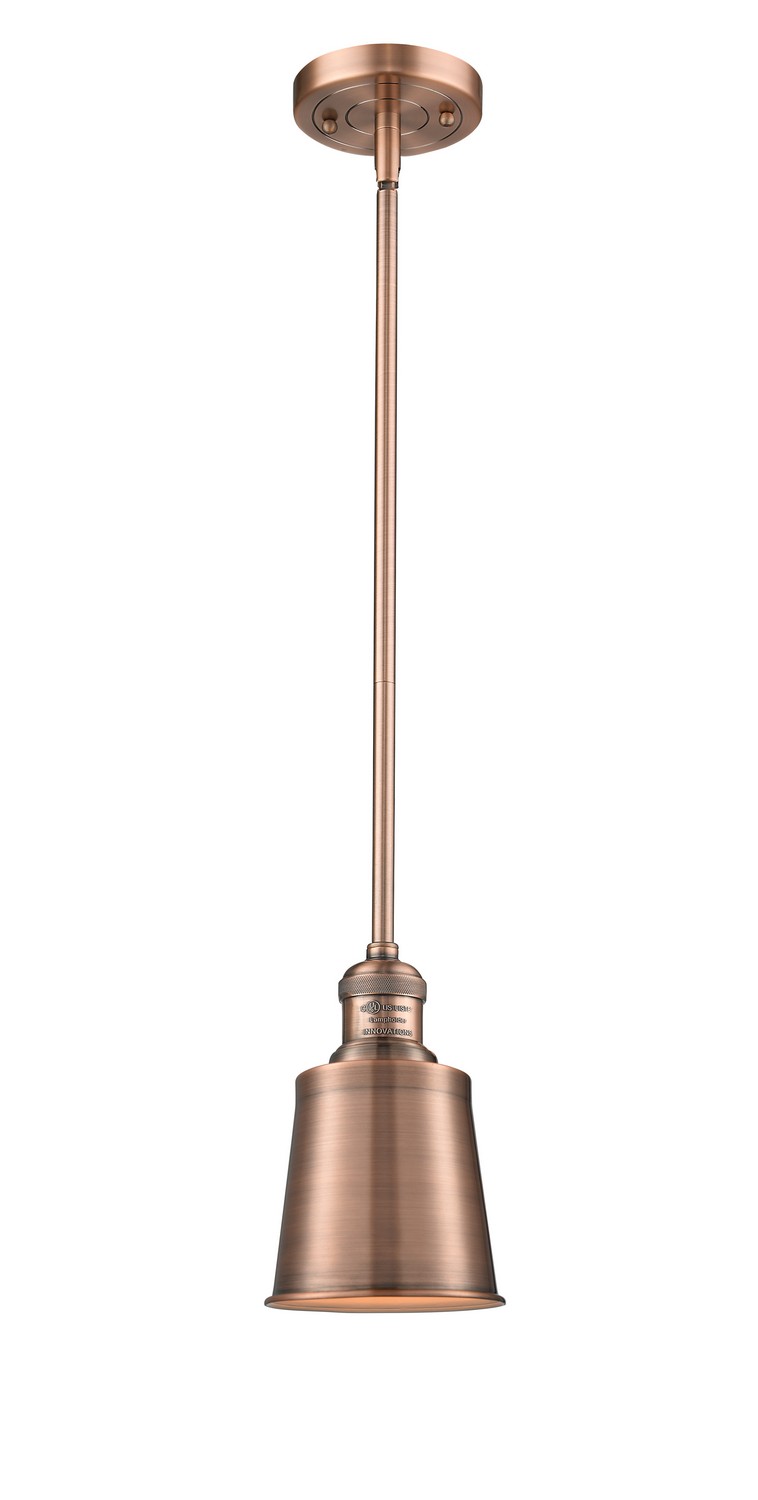 LED Mini Pendant by Innovations - Franklin Restoration Collection, Antique Copper Finish - 201S-AC-M9-AC-LED