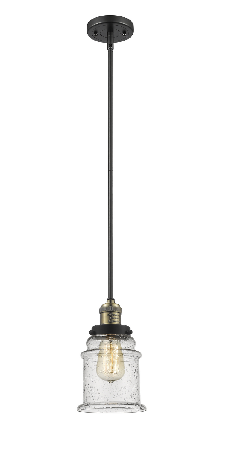 LED Mini Pendant by Innovations - Franklin Restoration Collection, Black Antique Brass Finish - 201S-BAB-G184-LED