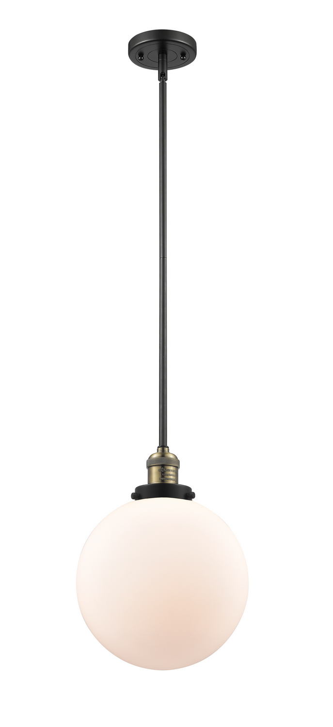 One Light Mini Pendant by Innovations - Franklin Restoration Collection, Black Antique Brass Finish - 201S-BAB-G201-10