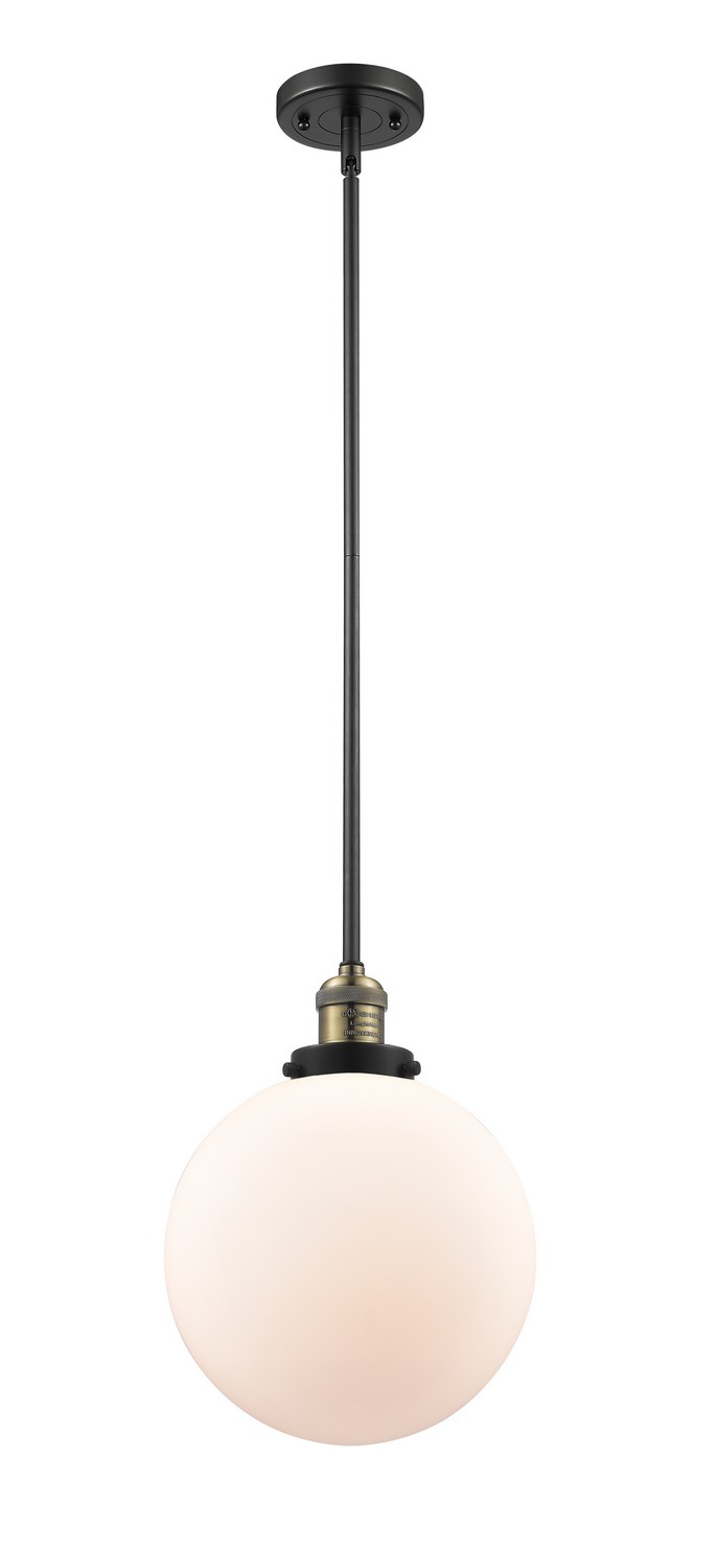 LED Mini Pendant by Innovations - Franklin Restoration Collection, Black Antique Brass Finish - 201S-BAB-G201-10-LED