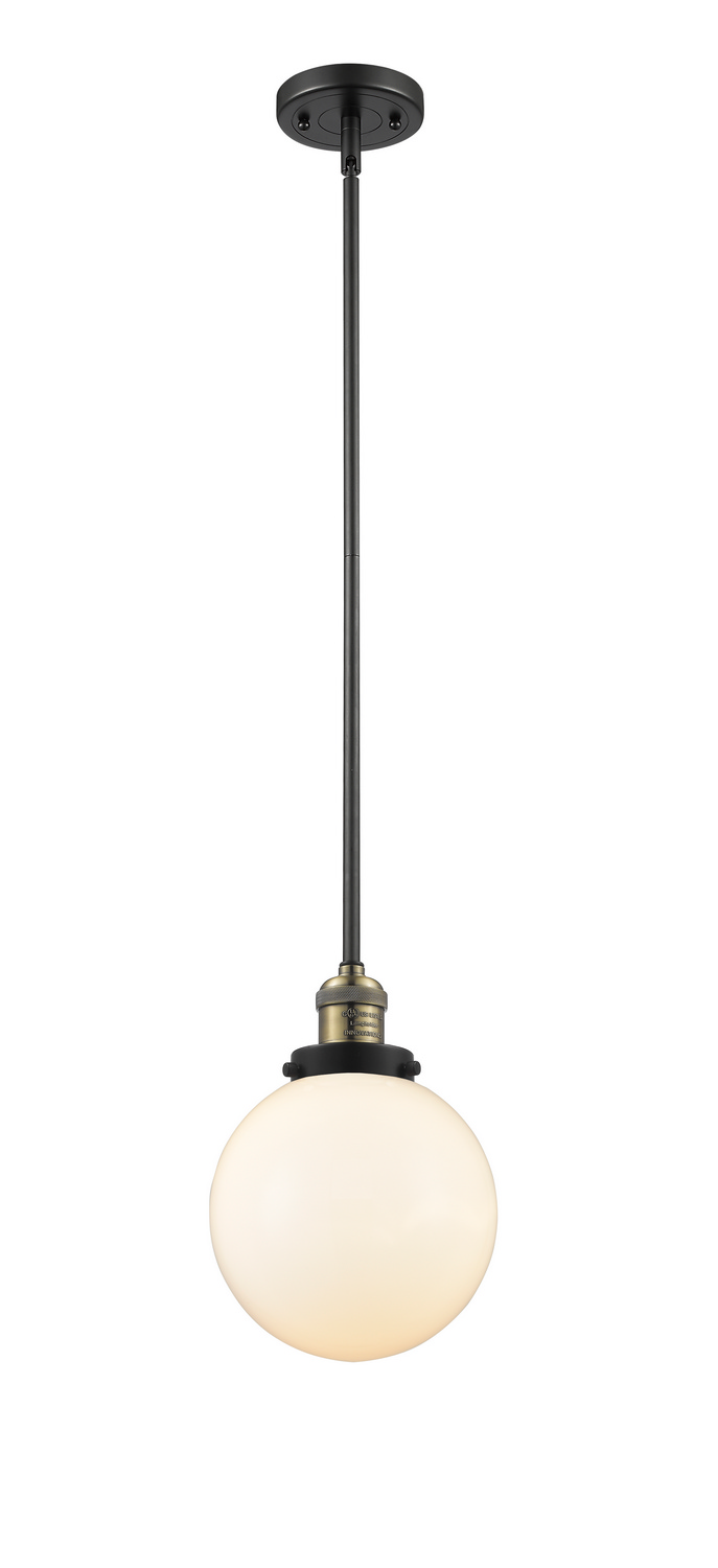 One Light Mini Pendant by Innovations - Franklin Restoration Collection, Black Antique Brass Finish - 201S-BAB-G201-8
