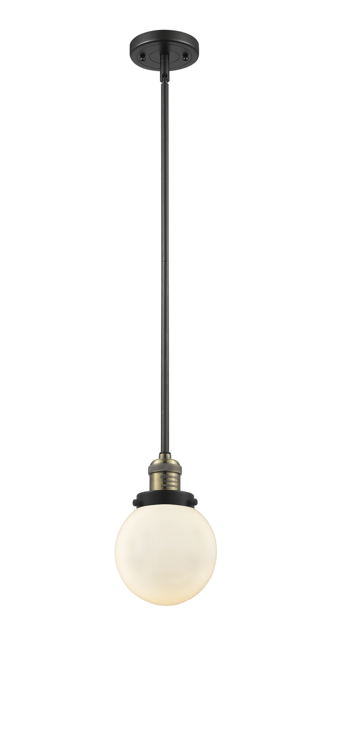 LED Mini Pendant by Innovations - Franklin Restoration Collection, Black Antique Brass Finish - 201S-BAB-G201-6-LED