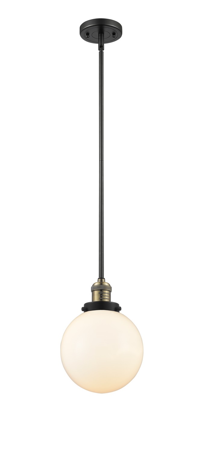 LED Mini Pendant by Innovations - Franklin Restoration Collection, Black Antique Brass Finish - 201S-BAB-G201-8-LED
