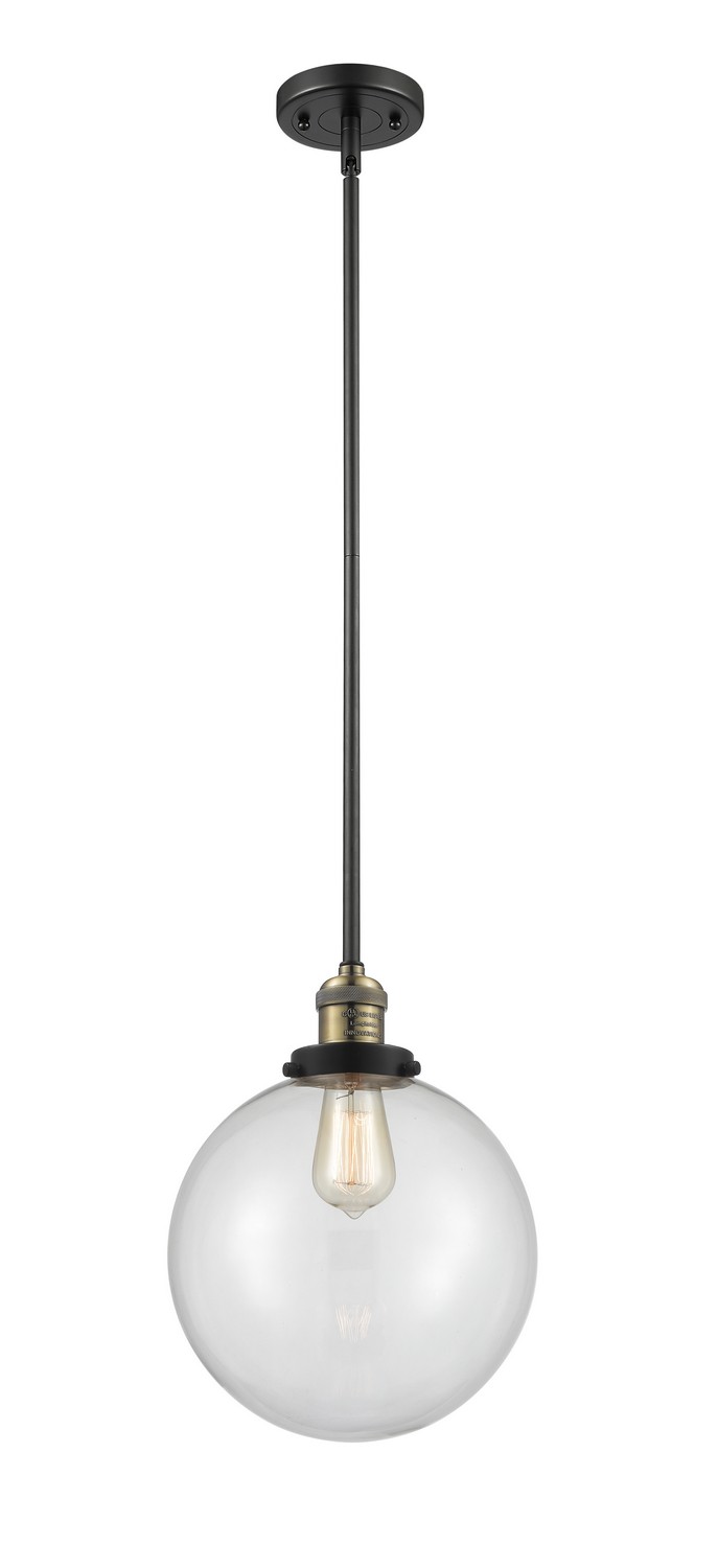 LED Mini Pendant by Innovations - Franklin Restoration Collection, Black Antique Brass Finish - 201S-BAB-G202-10-LED