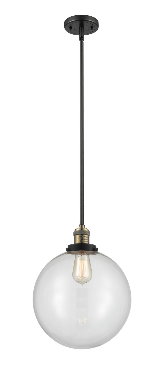 LED Mini Pendant by Innovations - Franklin Restoration Collection, Black Antique Brass Finish - 201S-BAB-G202-12-LED