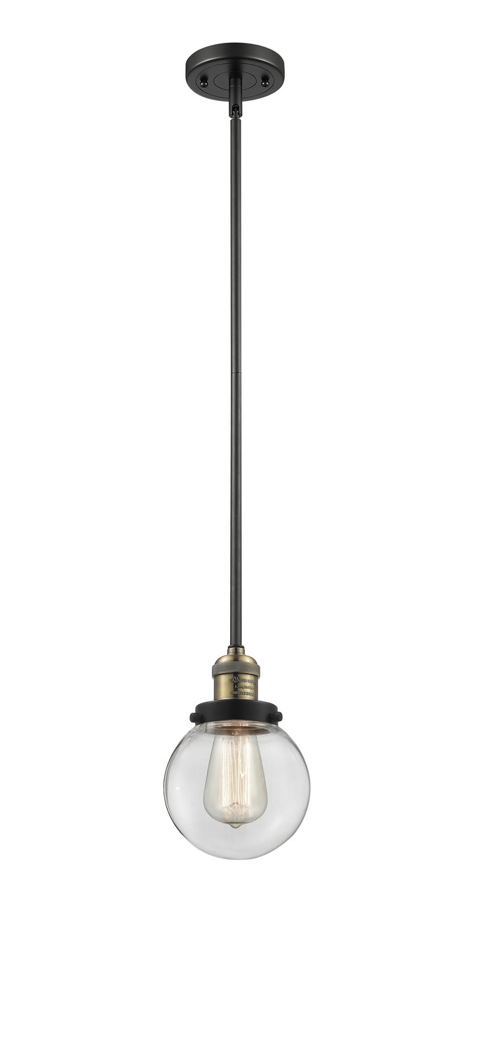LED Mini Pendant by Innovations - Franklin Restoration Collection, Black Antique Brass Finish - 201S-BAB-G202-6-LED