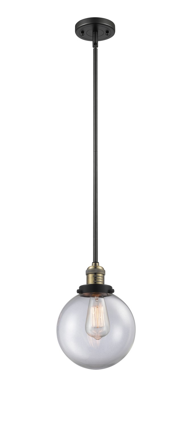 LED Mini Pendant by Innovations - Franklin Restoration Collection, Black Antique Brass Finish - 201S-BAB-G202-8-LED