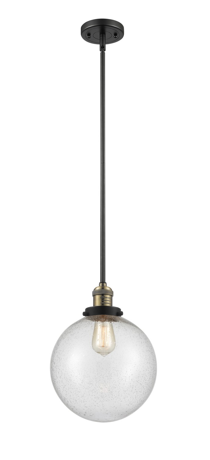 LED Mini Pendant by Innovations - Franklin Restoration Collection, Black Antique Brass Finish - 201S-BAB-G204-10-LED