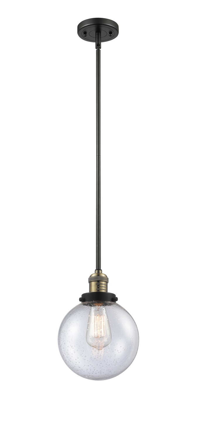 LED Mini Pendant by Innovations - Franklin Restoration Collection, Black Antique Brass Finish - 201S-BAB-G204-8-LED