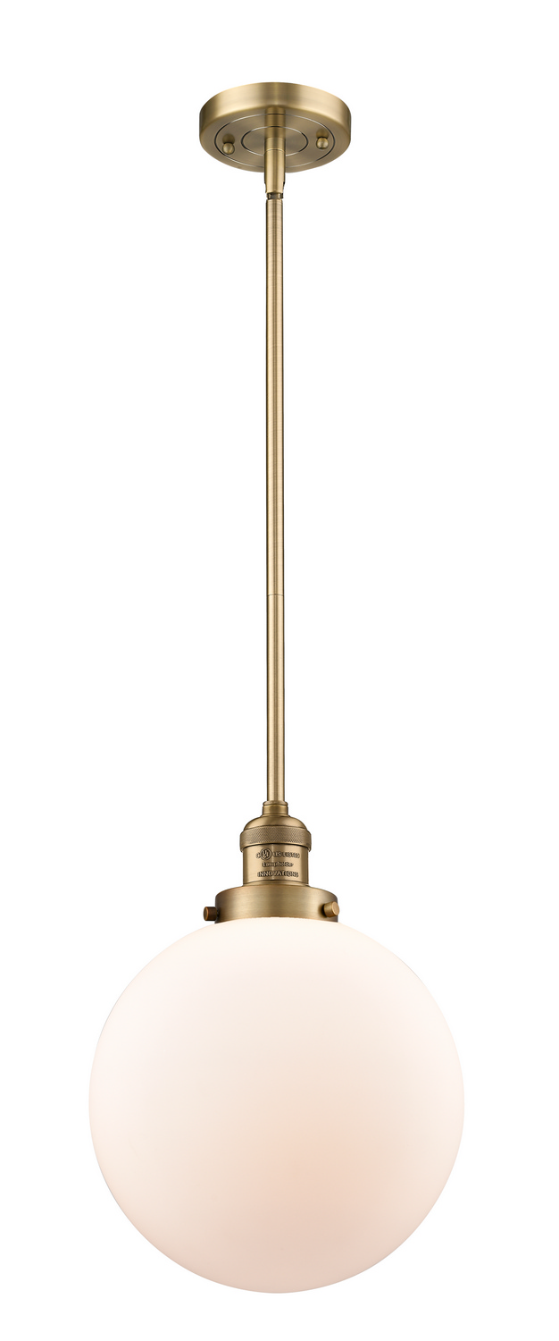 One Light Mini Pendant by Innovations - Franklin Restoration Collection, Brushed Brass Finish - 201S-BB-G201-10