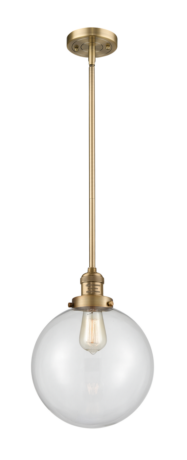 One Light Mini Pendant by Innovations - Franklin Restoration Collection, Brushed Brass Finish - 201S-BB-G202-10