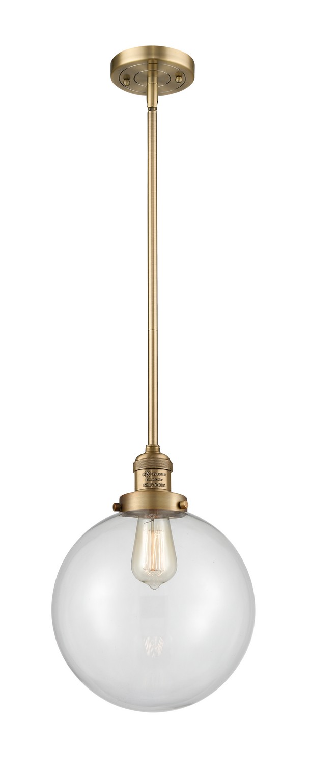 LED Mini Pendant by Innovations - Franklin Restoration Collection, Brushed Brass Finish - 201S-BB-G202-10-LED