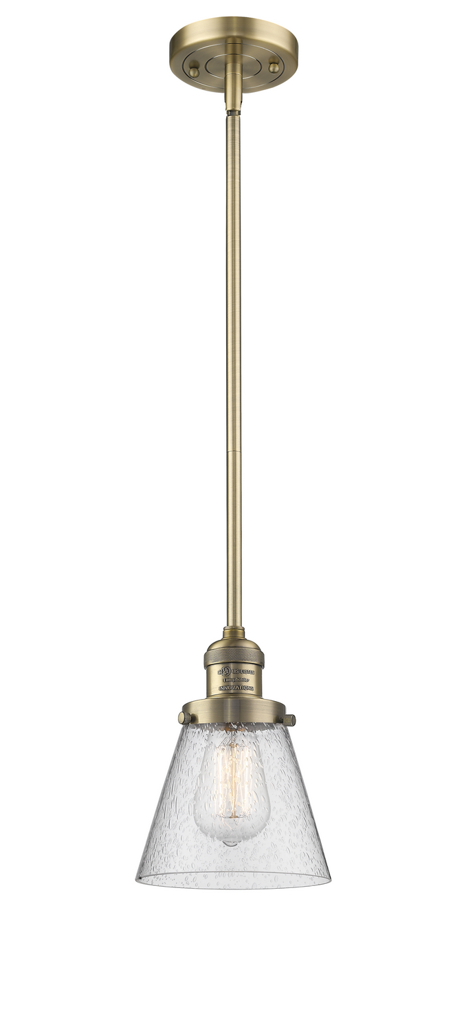One Light Mini Pendant by Innovations - Franklin Restoration Collection, Brushed Brass Finish - 201S-BB-G64