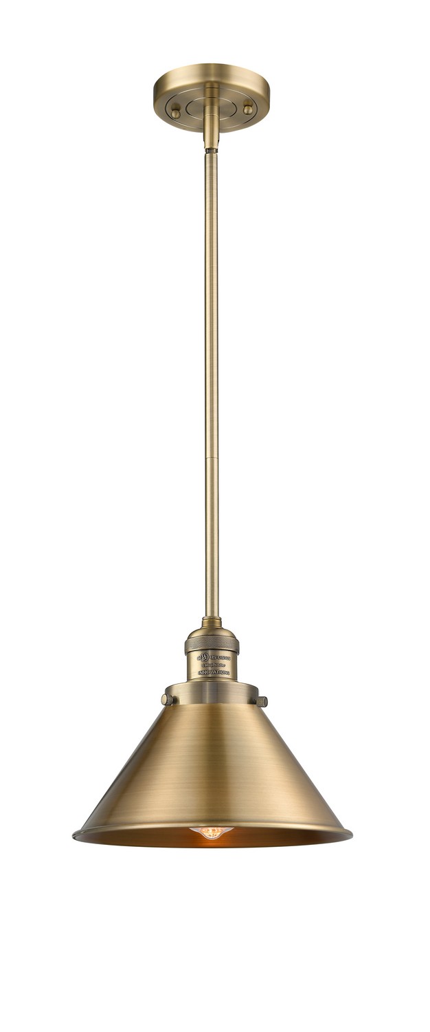 LED Mini Pendant by Innovations - Franklin Restoration Collection, Brushed Brass Finish - 201S-BB-M10-BB-LED