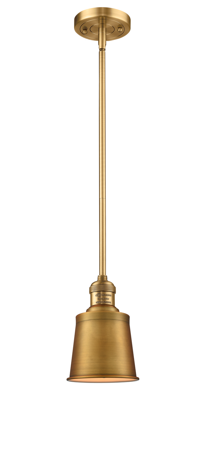 One Light Mini Pendant by Innovations - Franklin Restoration Collection, Brushed Brass Finish - 201S-BB-M9-BB