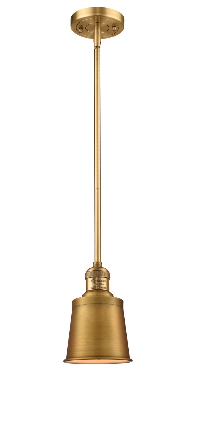 LED Mini Pendant by Innovations - Franklin Restoration Collection, Brushed Brass Finish - 201S-BB-M9-BB-LED