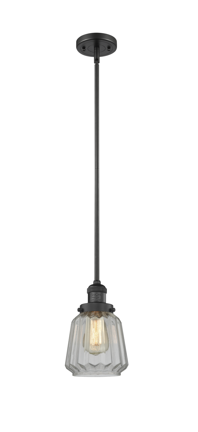 One Light Mini Pendant by Innovations - Franklin Restoration Collection, Matte Black Finish - 201S-BK-G142