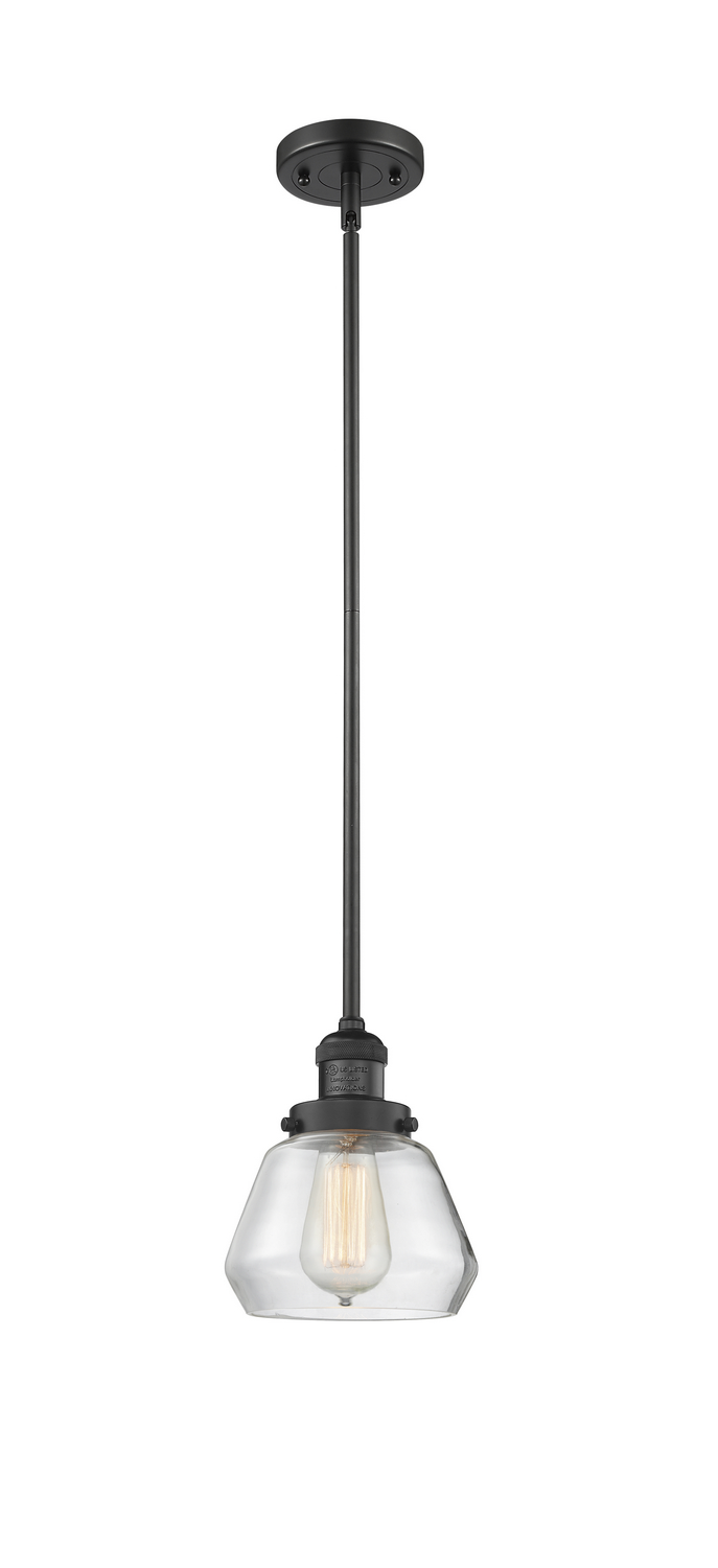 One Light Mini Pendant by Innovations - Franklin Restoration Collection, Matte Black Finish - 201S-BK-G172