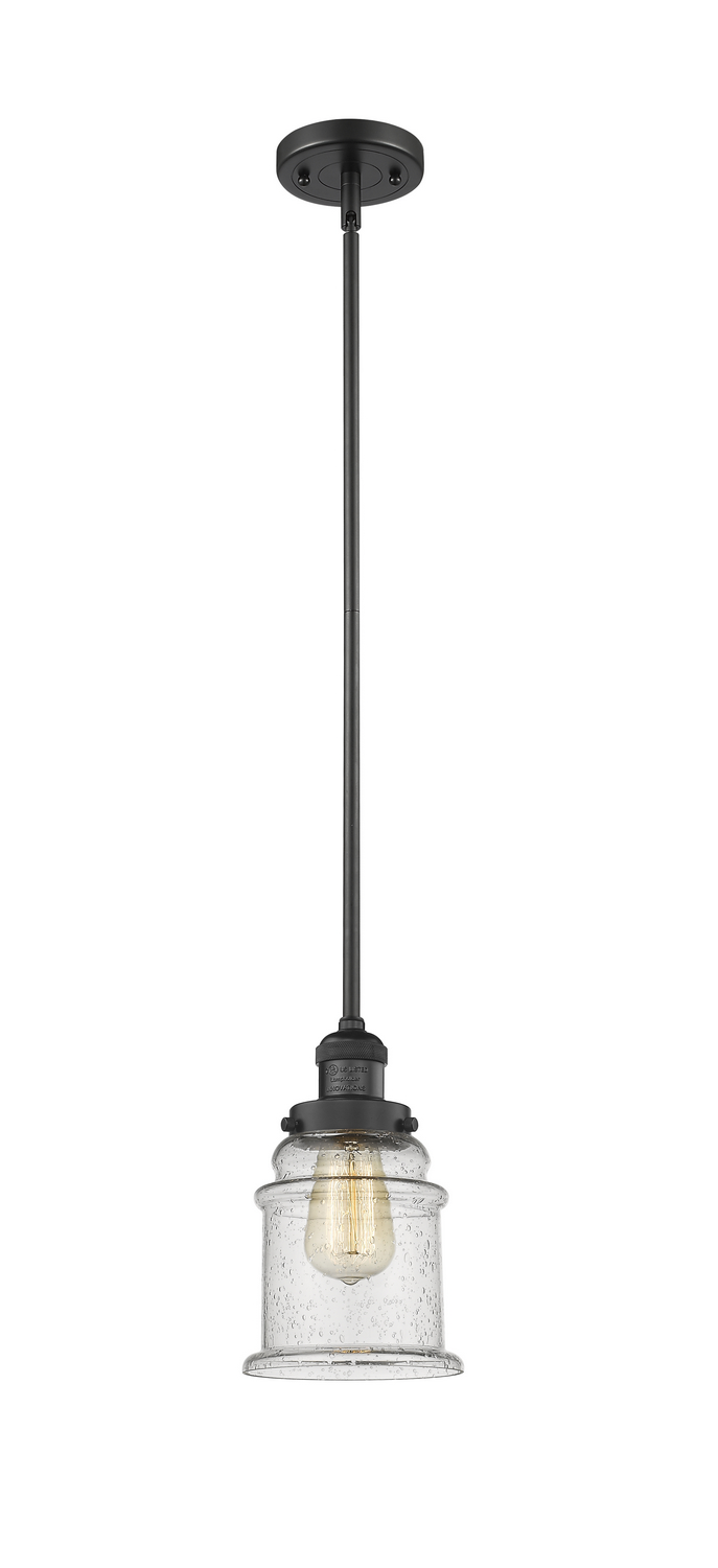 LED Mini Pendant by Innovations - Franklin Restoration Collection, Matte Black Finish - 201S-BK-G184-LED