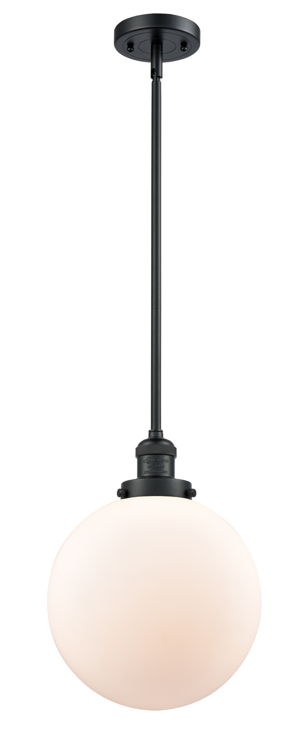 One Light Mini Pendant by Innovations - Franklin Restoration Collection, Matte Black Finish - 201S-BK-G201-10