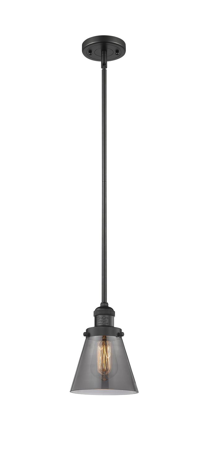 One Light Mini Pendant by Innovations - Franklin Restoration Collection, Matte Black Finish - 201S-BK-G63