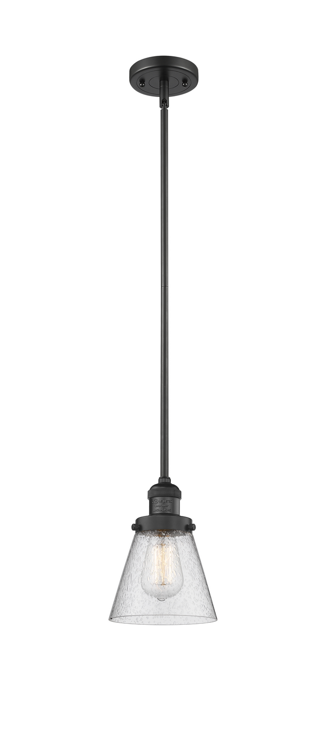 One Light Mini Pendant by Innovations - Franklin Restoration Collection, Matte Black Finish - 201S-BK-G64