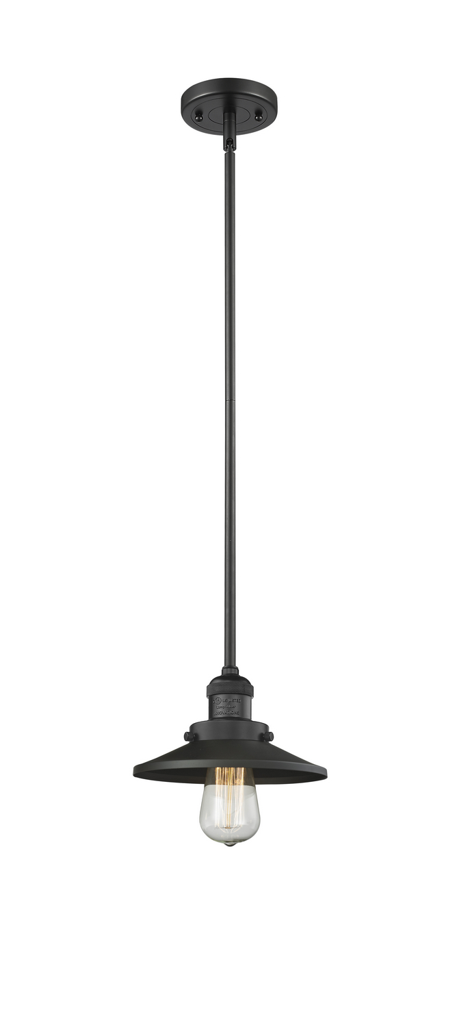 One Light Mini Pendant by Innovations - Franklin Restoration Collection, Matte Black Finish - 201S-BK-M6