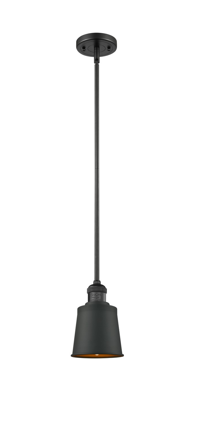 One Light Mini Pendant by Innovations - Franklin Restoration Collection, Matte Black Finish - 201S-BK-M9-BK