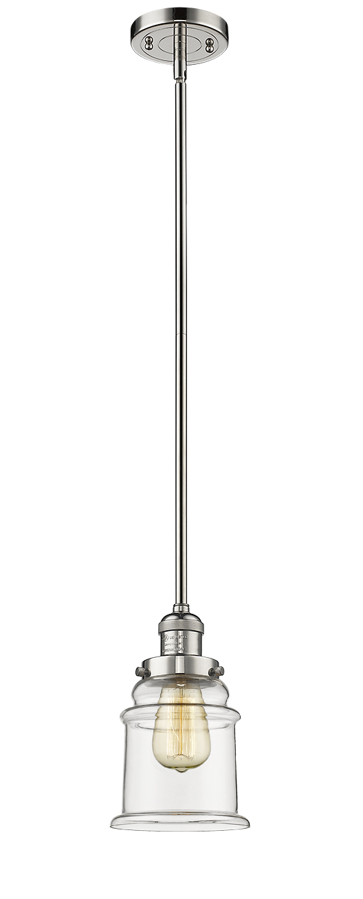 LED Mini Pendant by Innovations - Franklin Restoration Collection, Polished Nickel Finish - 201S-PN-G182-LED