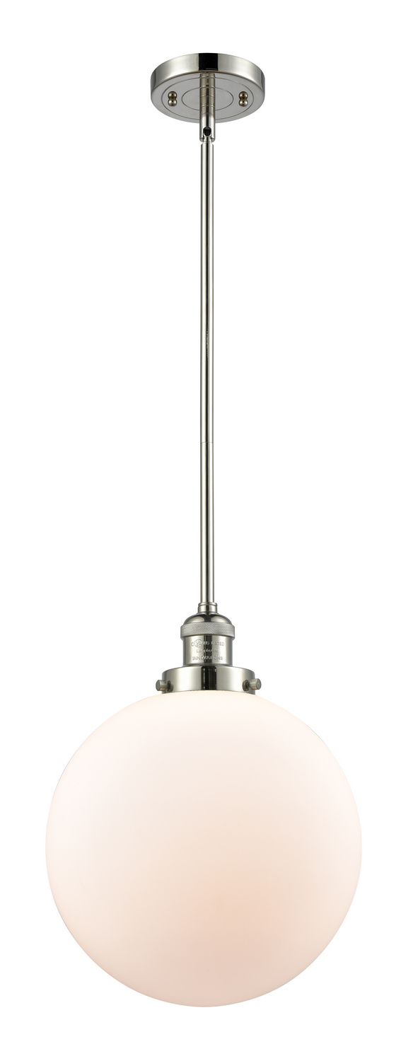 One Light Mini Pendant by Innovations - Franklin Restoration Collection, Polished Nickel Finish - 201S-PN-G201-12