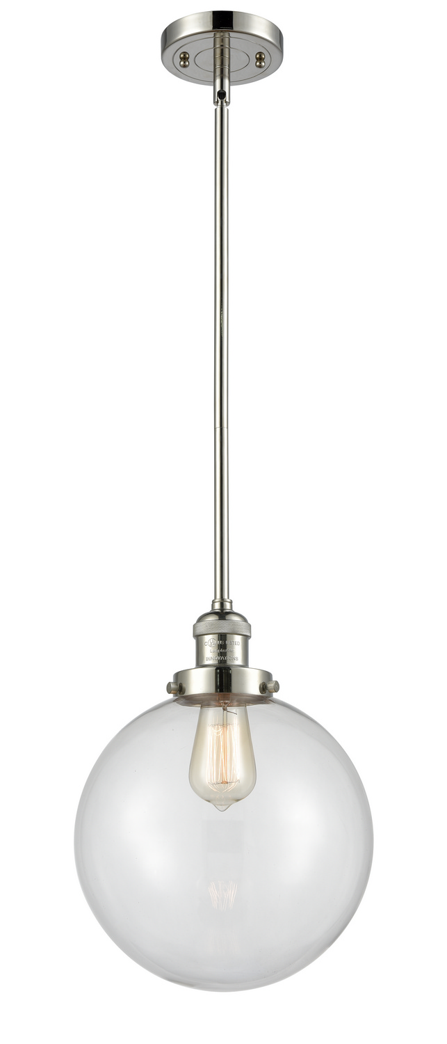 One Light Mini Pendant by Innovations - Franklin Restoration Collection, Polished Nickel Finish - 201S-PN-G202-10