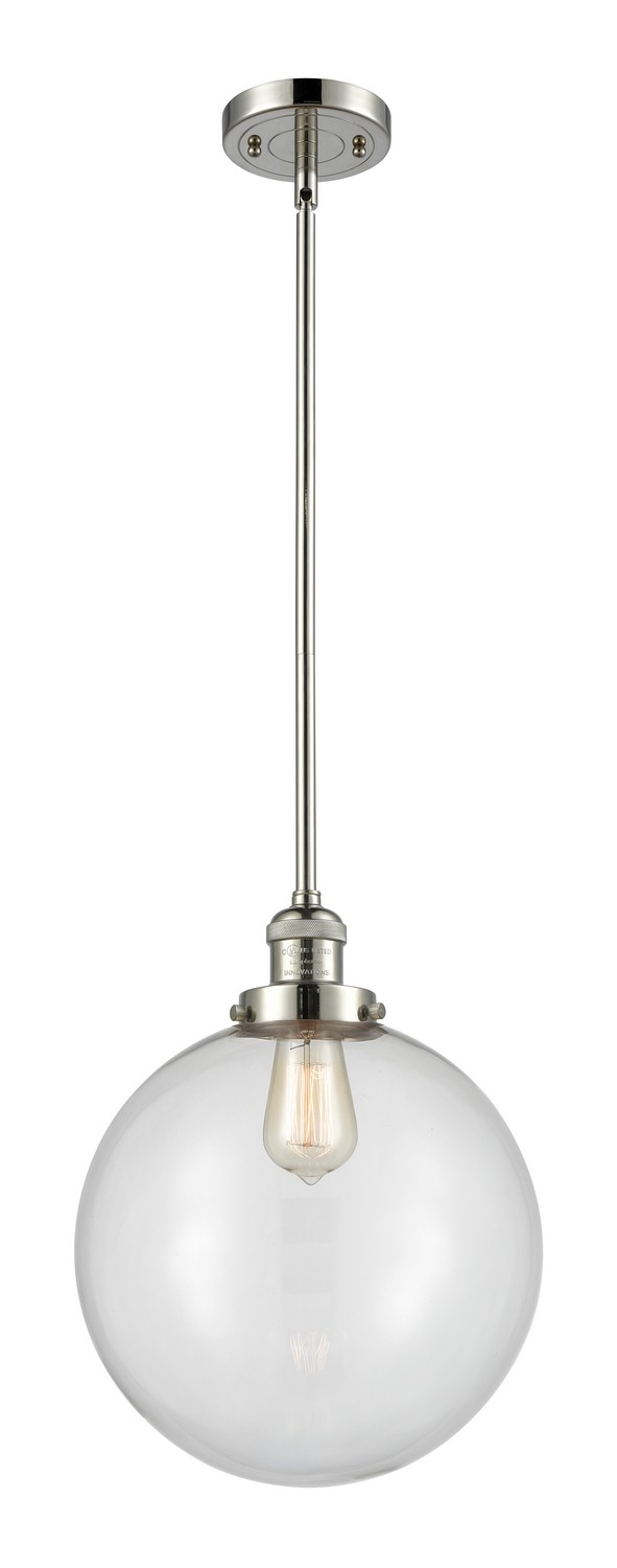LED Mini Pendant by Innovations - Franklin Restoration Collection, Polished Nickel Finish - 201S-PN-G202-12-LED