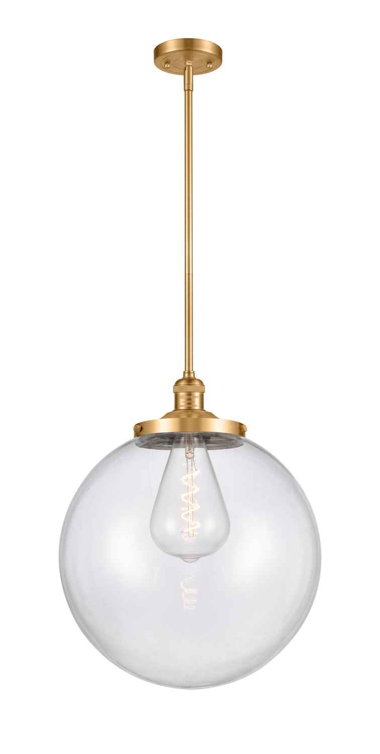 LED Pendant by Innovations - Franklin Restoration Collection, Satin Gold Finish - 201S-SG-G202-16-LED