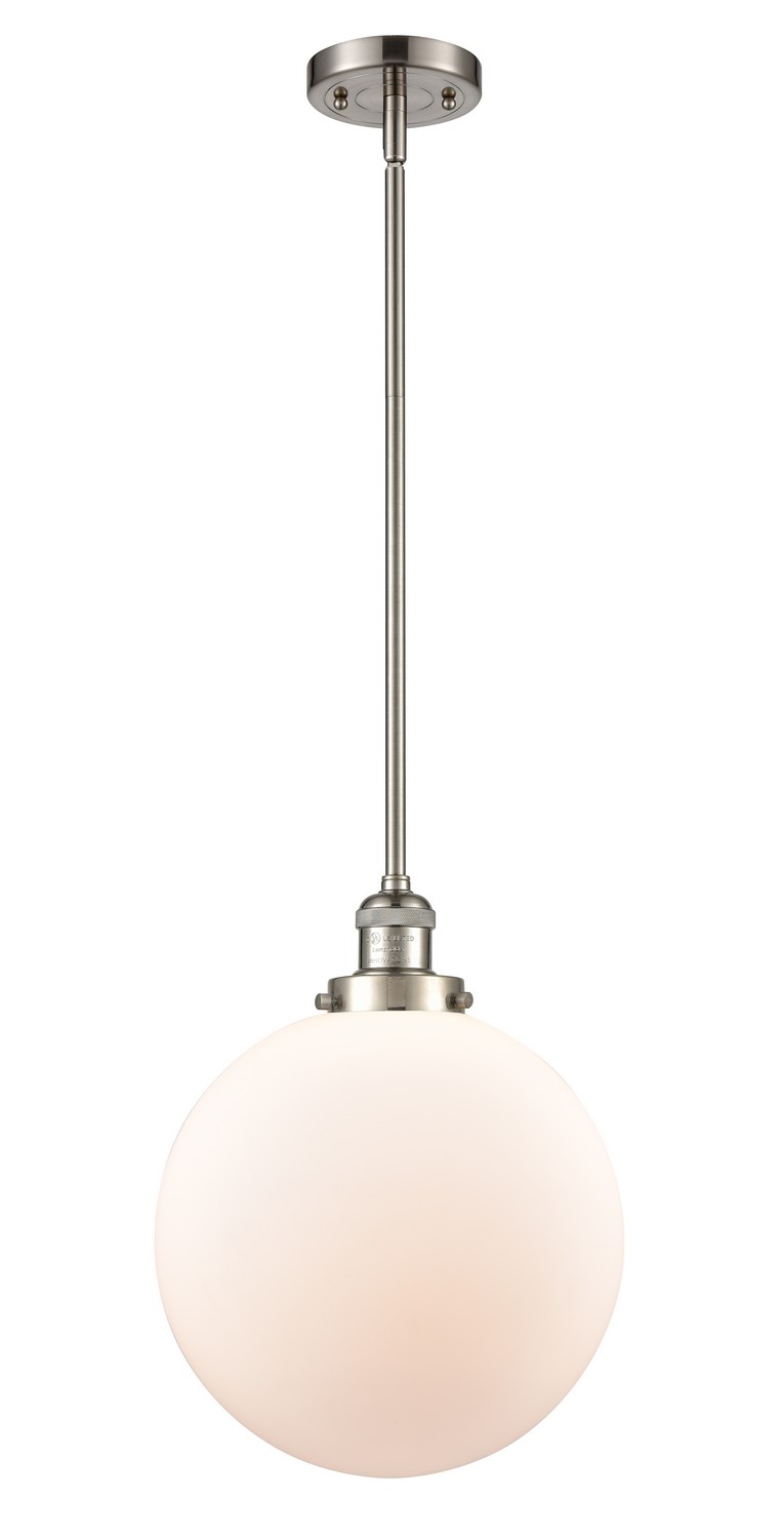 LED Mini Pendant by Innovations - Franklin Restoration Collection, Brushed Satin Nickel Finish - 201S-SN-G201-12-LED