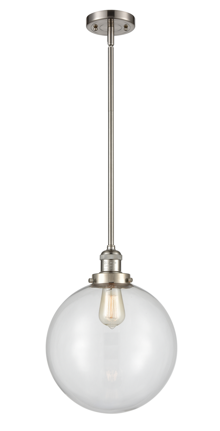 One Light Mini Pendant by Innovations - Franklin Restoration Collection, Brushed Satin Nickel Finish - 201S-SN-G202-12