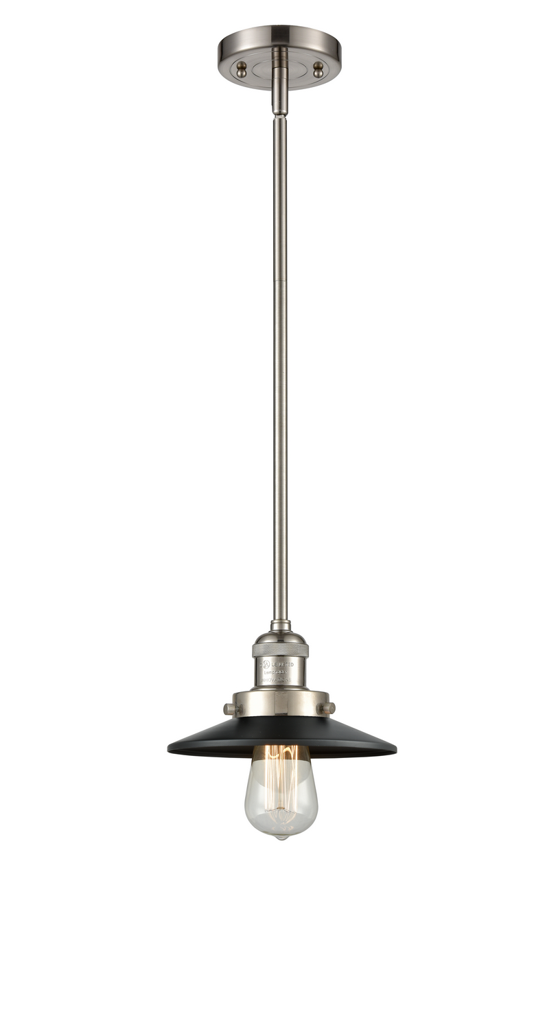 One Light Mini Pendant by Innovations - Franklin Restoration Collection, Brushed Satin Nickel Finish - 201S-SN-M6-BK