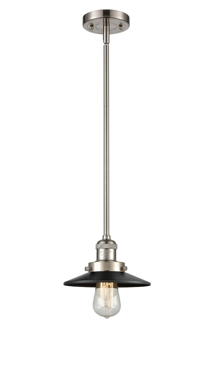 LED Mini Pendant by Innovations - Franklin Restoration Collection, Brushed Satin Nickel Finish - 201S-SN-M6-BK-LED