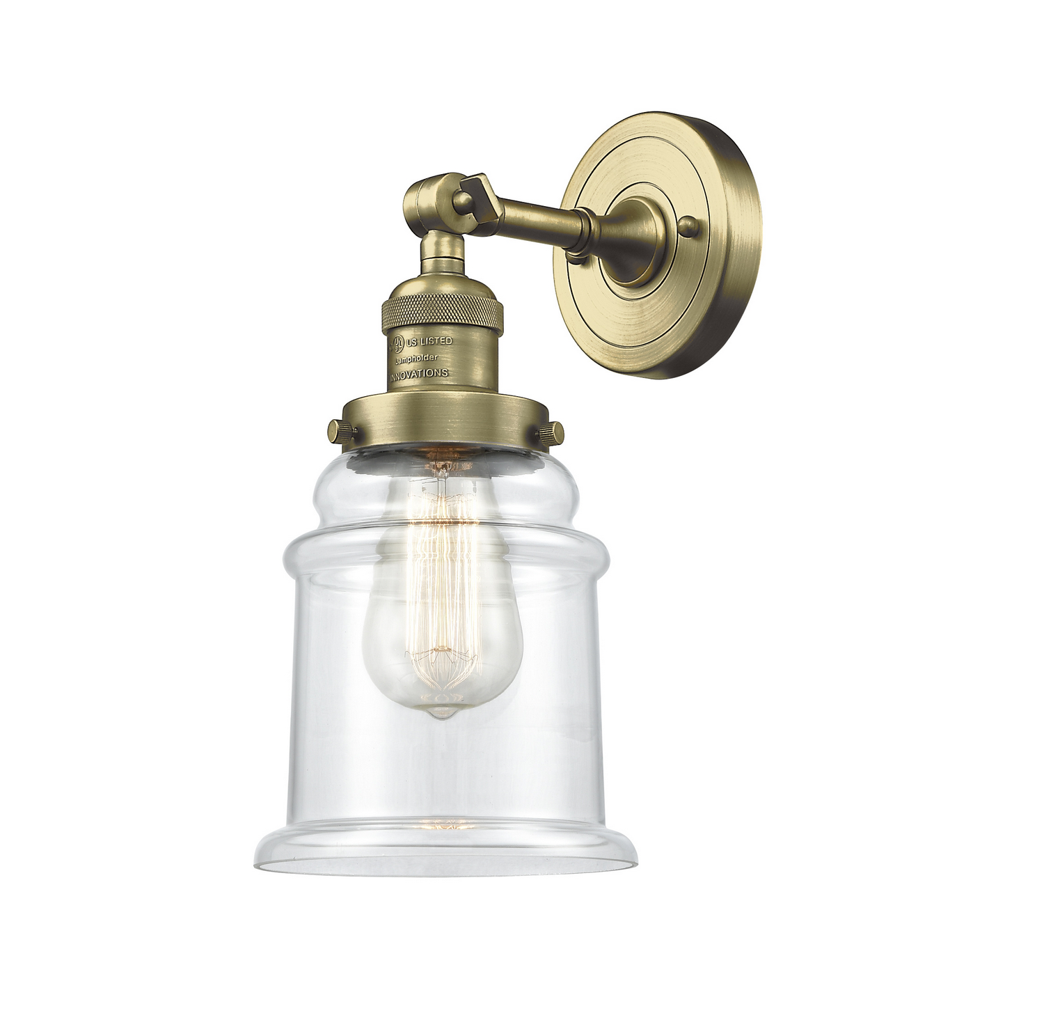 LED Wall Sconce by Innovations - Franklin Restoration Collection, Antique Brass Finish - 203-AB-G182-LED