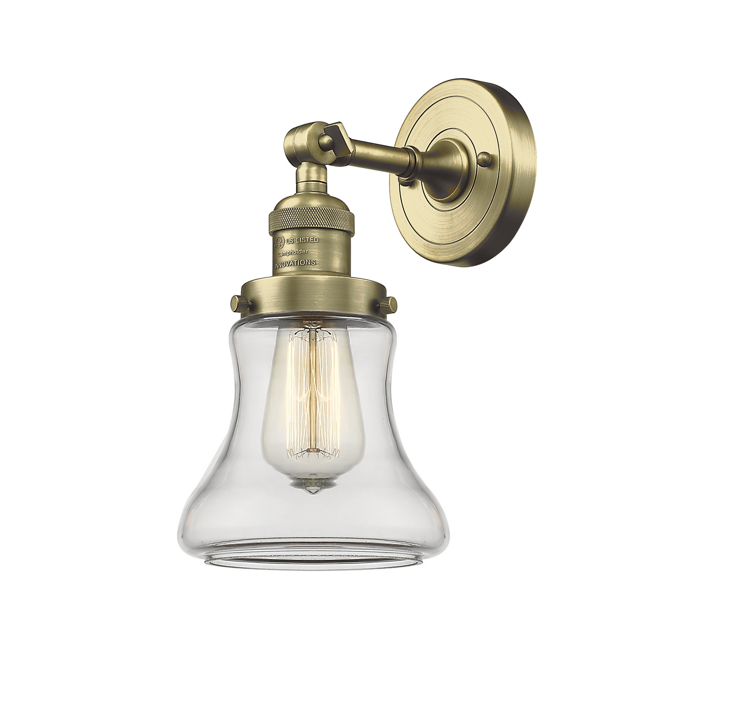LED Wall Sconce by Innovations - Franklin Restoration Collection, Antique Brass Finish - 203-AB-G192-LED