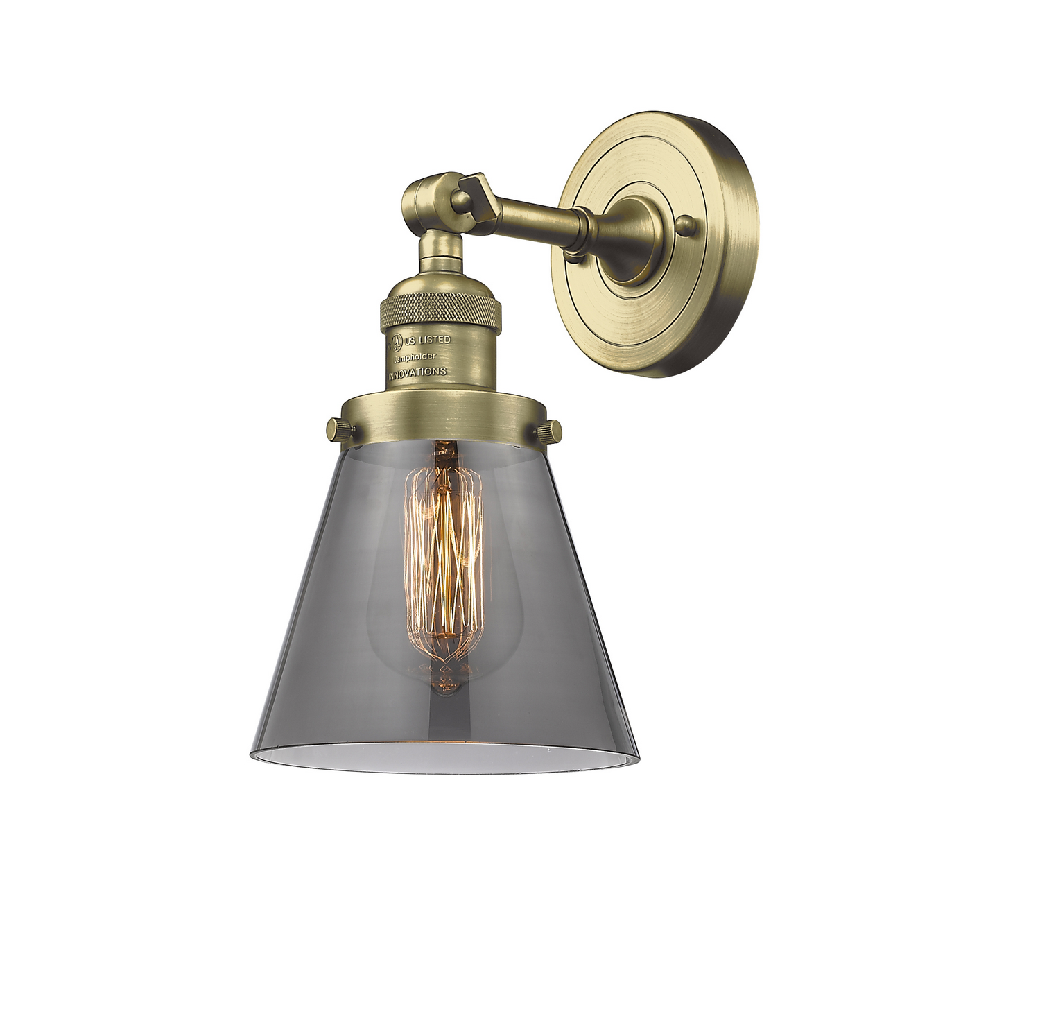 LED Wall Sconce by Innovations - Franklin Restoration Collection, Antique Brass Finish - 203-AB-G63-LED