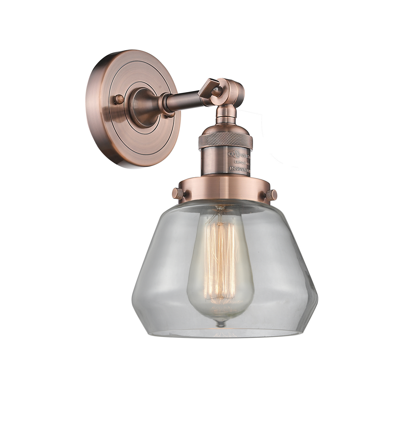 LED Wall Sconce by Innovations - Franklin Restoration Collection, Antique Copper Finish - 203-AC-G172-LED