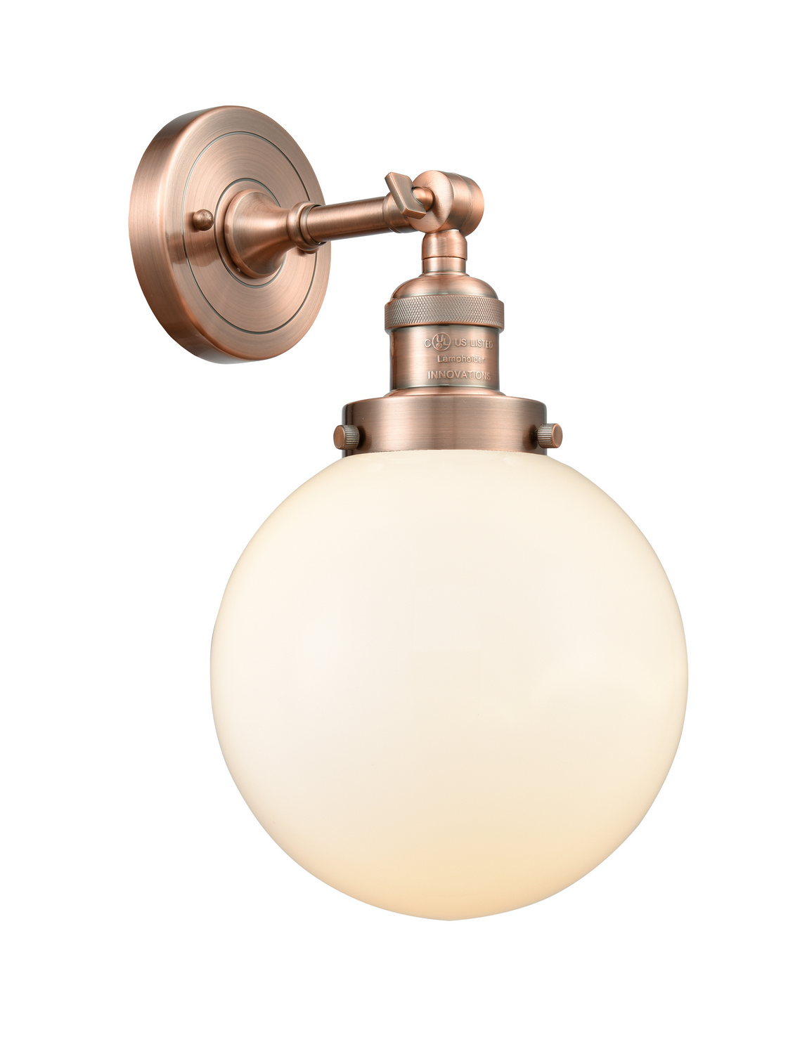 One Light Wall Sconce by Innovations - Franklin Restoration Collection, Antique Copper Finish - 203-AC-G201-8