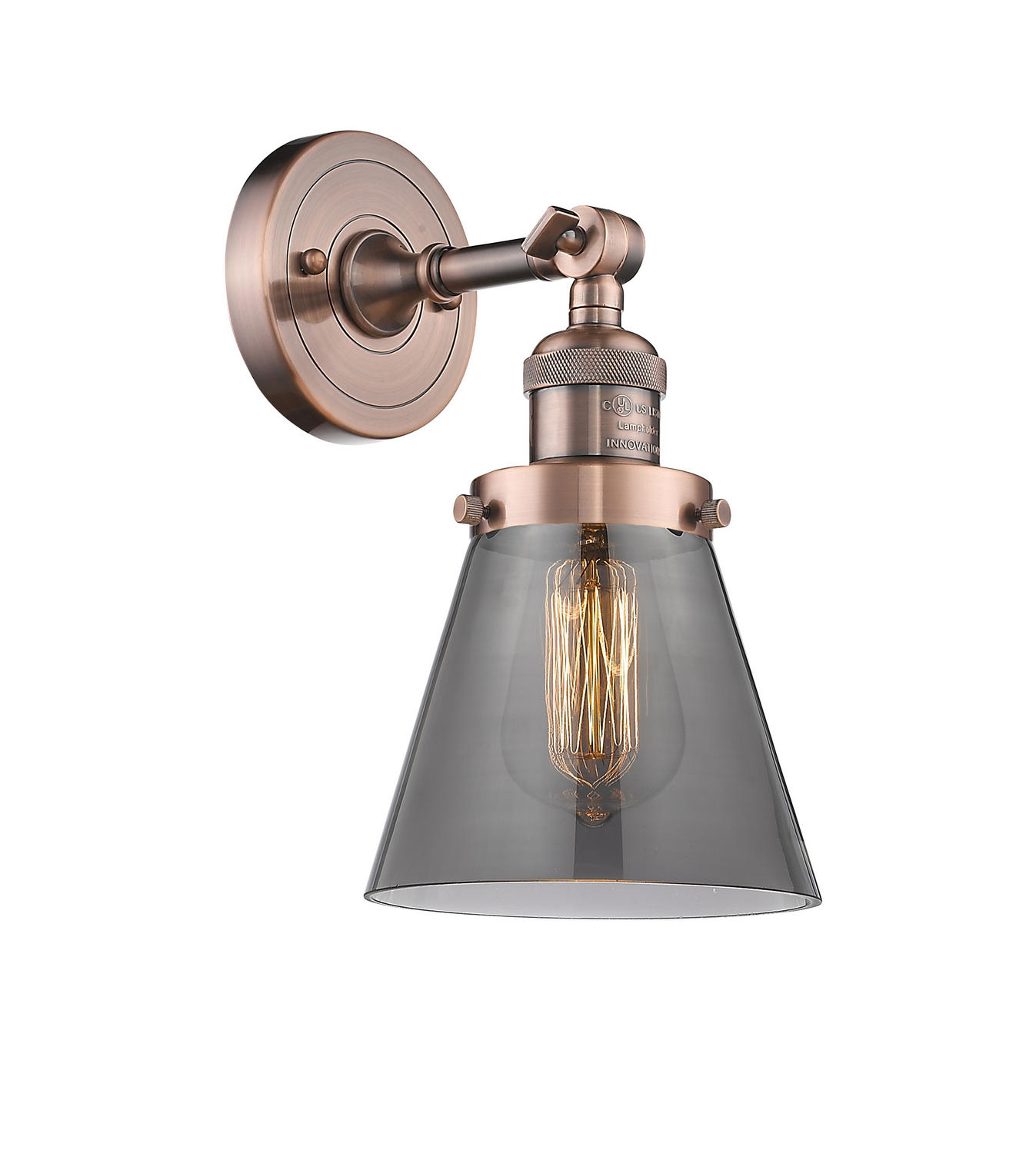 LED Wall Sconce by Innovations - Franklin Restoration Collection, Antique Copper Finish - 203-AC-G63-LED