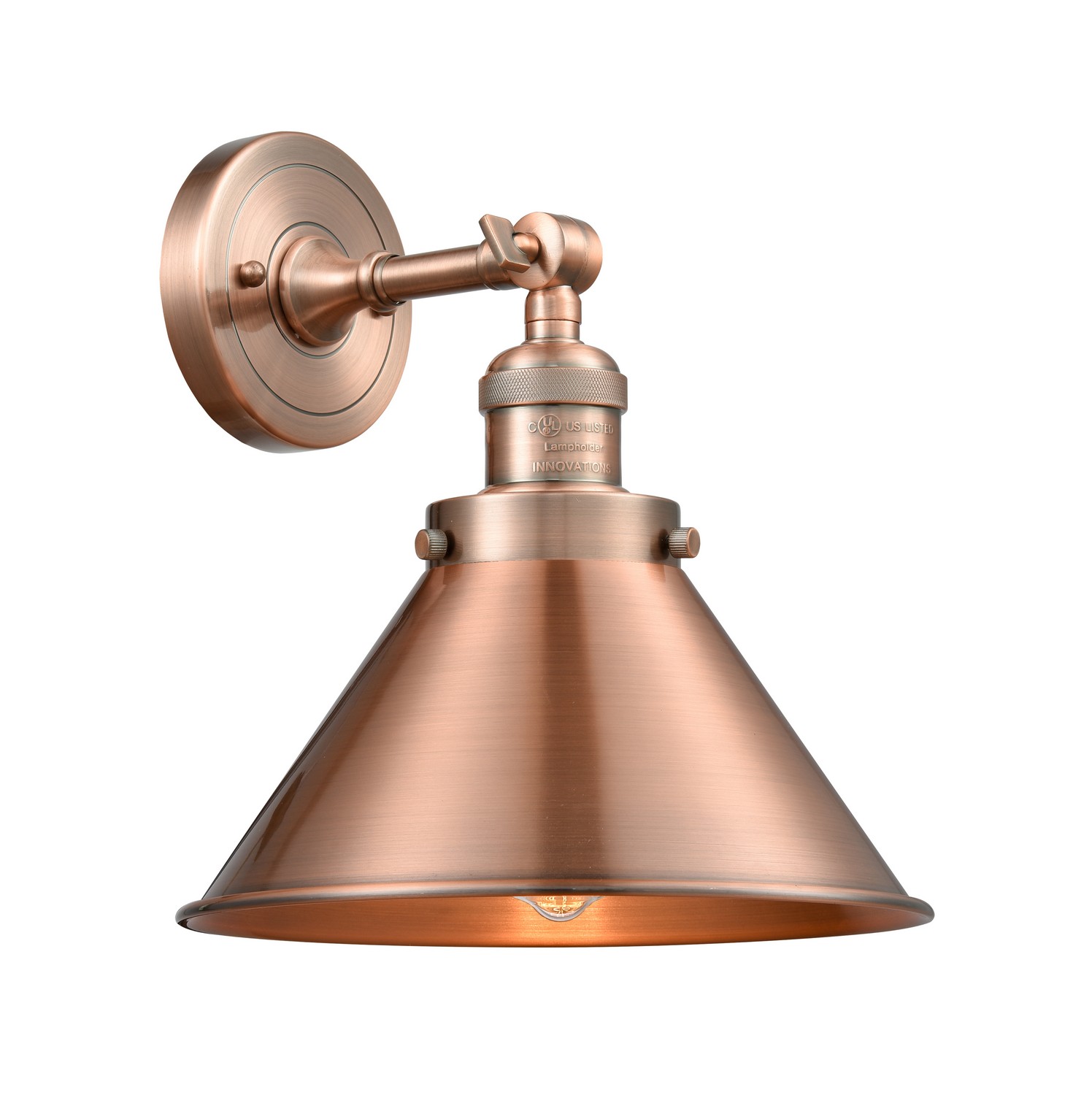 LED Wall Sconce by Innovations - Franklin Restoration Collection, Antique Copper Finish - 203-AC-M10-AC-LED