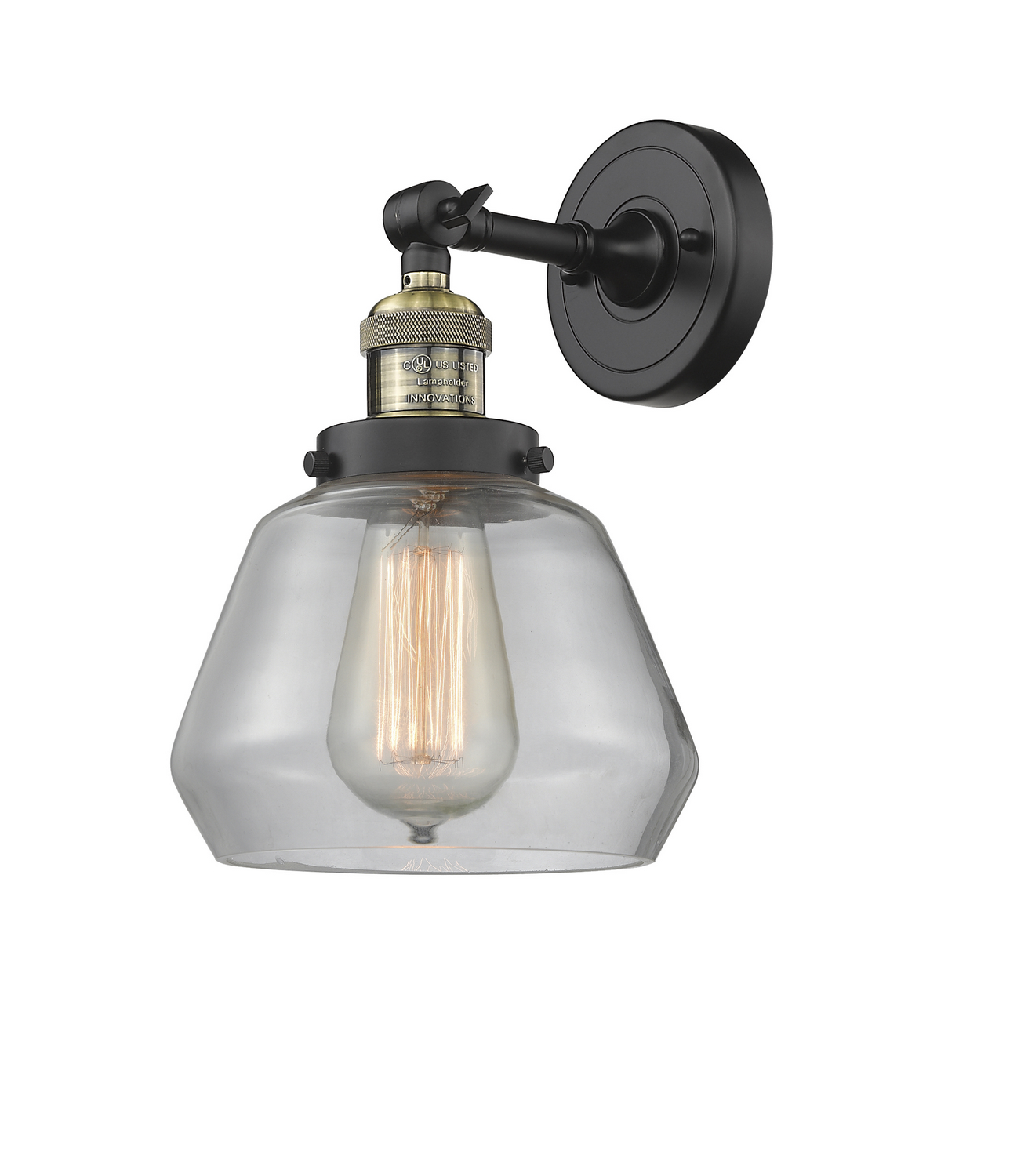 One Light Wall Sconce by Innovations - Franklin Restoration Collection, Black Antique Brass Finish - 203-BAB-G172