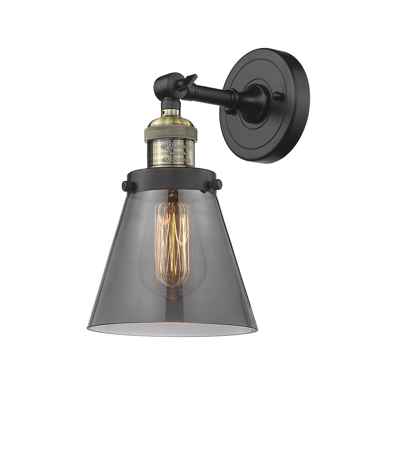LED Wall Sconce by Innovations - Franklin Restoration Collection, Black Antique Brass Finish - 203-BAB-G63-LED