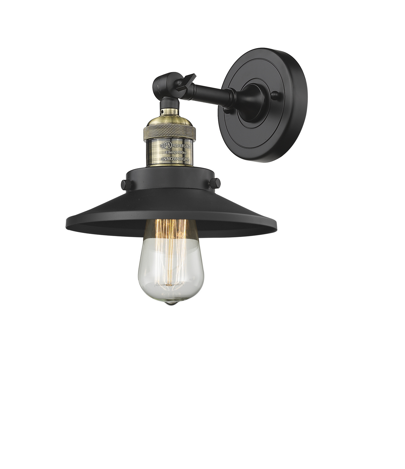LED Wall Sconce by Innovations - Franklin Restoration Collection, Black Antique Brass Finish - 203-BAB-M6-LED