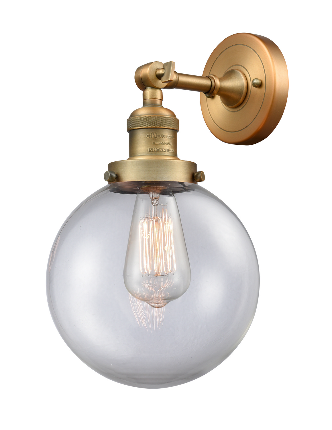 One Light Wall Sconce by Innovations - Franklin Restoration Collection, Brushed Brass Finish - 203-BB-G202-8